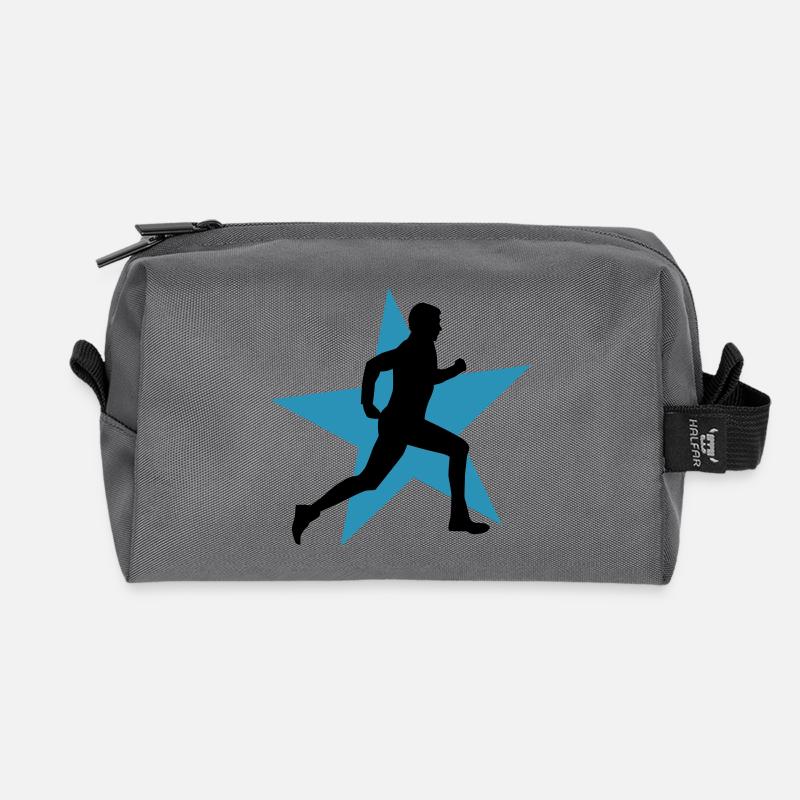 running male ii with star 2c - Recycled Toiletry Zip Bag - anthracite