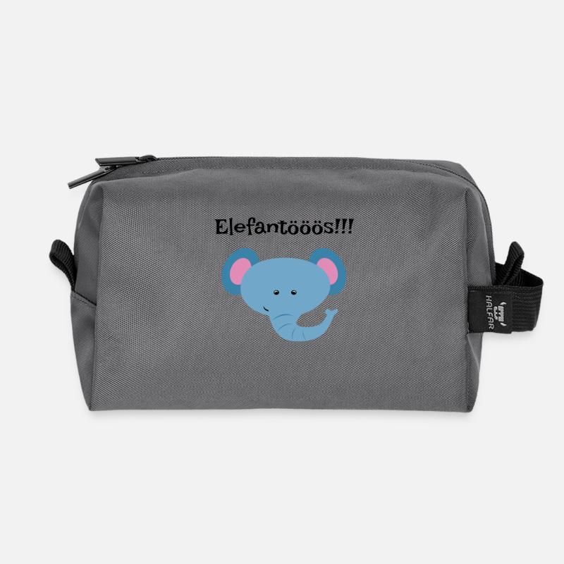 Blauer Elefantenkopf Kindershirt - Recycelte Kulturtasche - Anthrazit