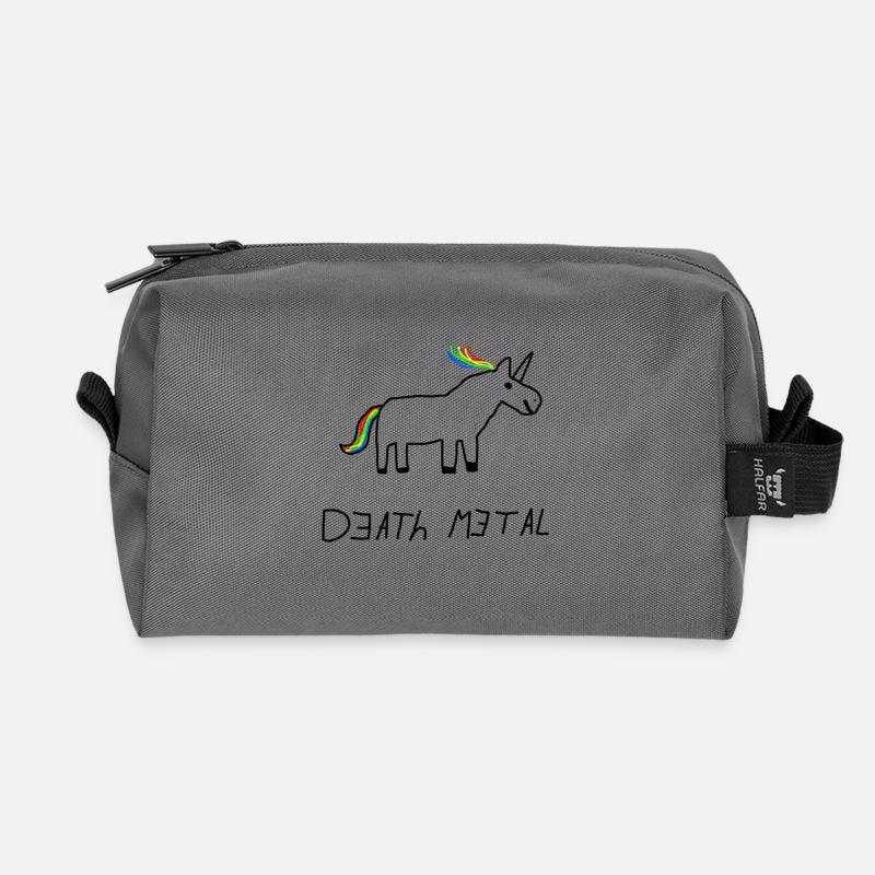 Death Metal Einhorn - Recycelte Kulturtasche - Anthrazit