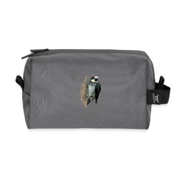 Colorful woodpecker shirt gift bird nature animal nectar - Recycled Toiletry Zip Bag - anthracite - Front