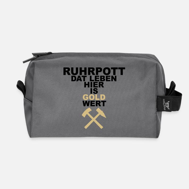 RUHRPOTT DAT LEBEN HIER IS GOLD WERT - Recycelte Kulturtasche - Anthrazit