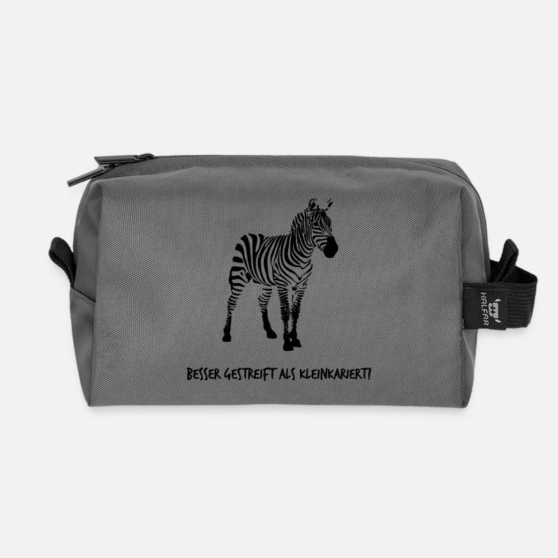 Zebra - Recycelte Kulturtasche - Anthrazit