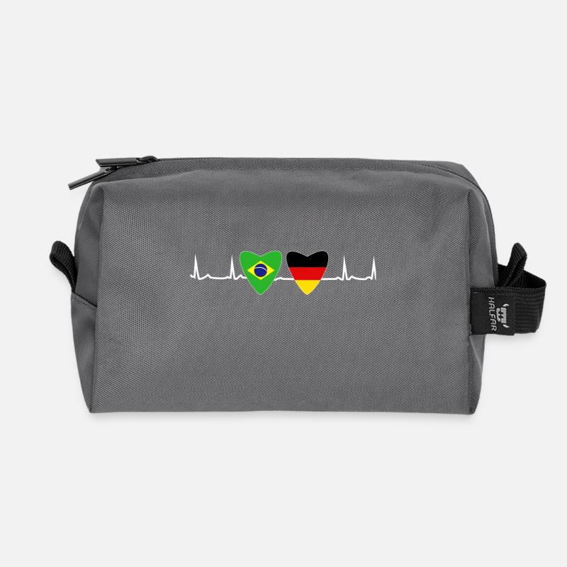 Brasilien-Deutsche Flagge Deutschland Geschenk - Recycelte Kulturtasche - Anthrazit