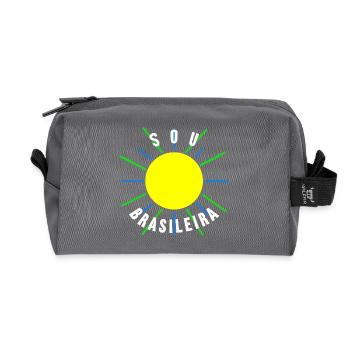 Brésilienne brasileira drapeau brésilien cadeau - Trousse de toilette en tissu recyclé - anthracite - Devant