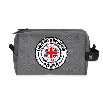 united kingdom power - Recycled Toiletry Zip Bag - anthracite - Front