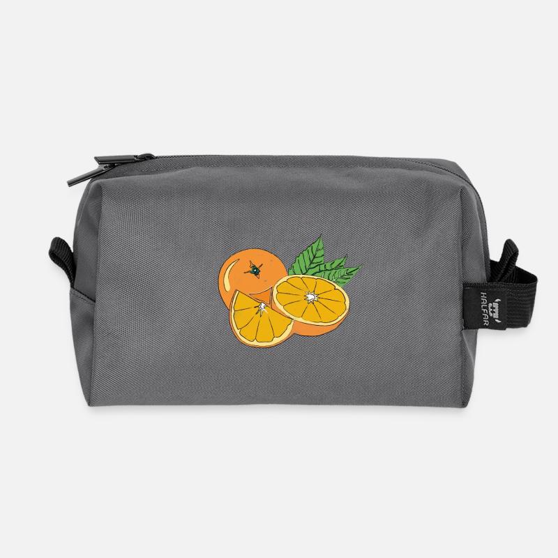 Orange Sommer Frucht Lecker Spaß Geschenk - Recycelte Kulturtasche - Anthrazit