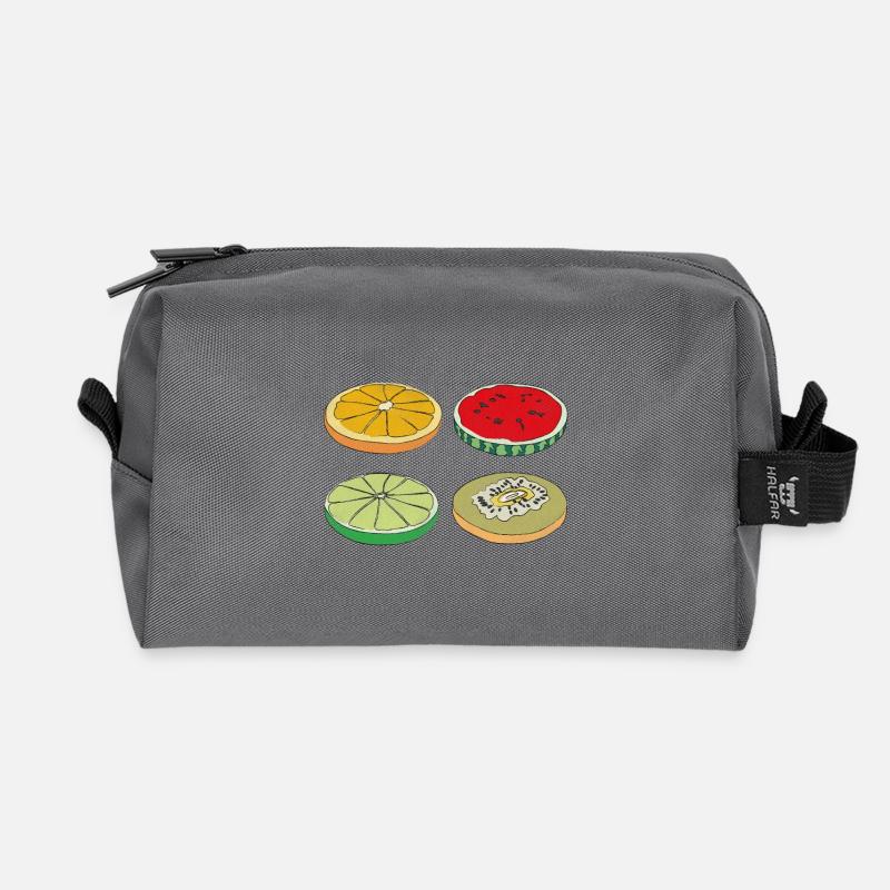Früchte Scheiben Sommer Lecker Spaß Geschenk - Recycelte Kulturtasche - Anthrazit