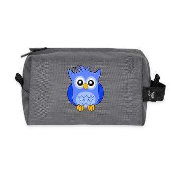 Hibou bleu - Recycled Toiletry Zip Bag - anthracite - Front