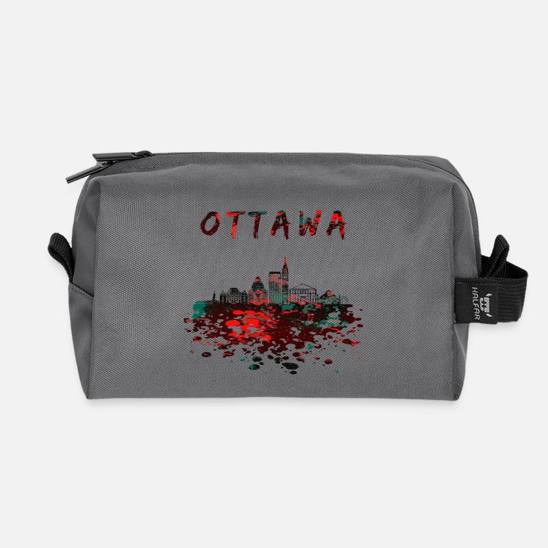 Ottawa Skyline / Kanada Geschenk Stadt - Recycelte Kulturtasche - Anthrazit