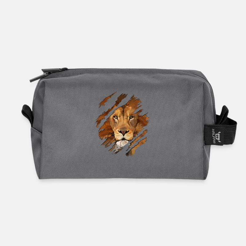 Löwe - Recycelte Kulturtasche - Anthrazit