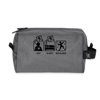 Boulder Klettern Bergsteigen Eat Sleep Spruch - Recycelte Kulturtasche - Anthrazit - Vorne