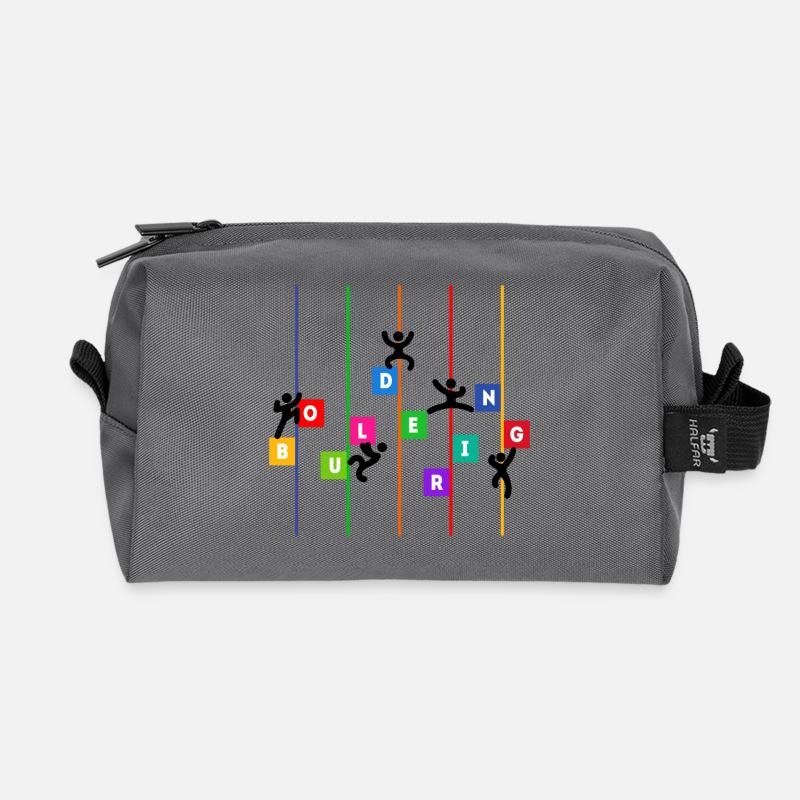 Boulder Klettern Bergsteigen Bouldern Lustig Sport - Recycelte Kulturtasche - Anthrazit
