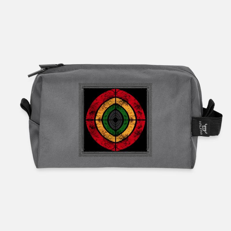 Abstrakter Reggae-Design in Retrofarben - Recycelte Kulturtasche - Anthrazit