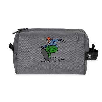 snowboarder - Trousse de toilette en tissu recyclé - anthracite - Devant