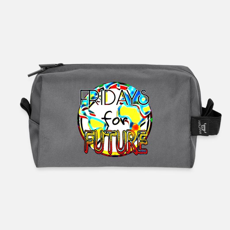 Klimaschutz Statement Farbenkunst - Recycelte Kulturtasche - Anthrazit