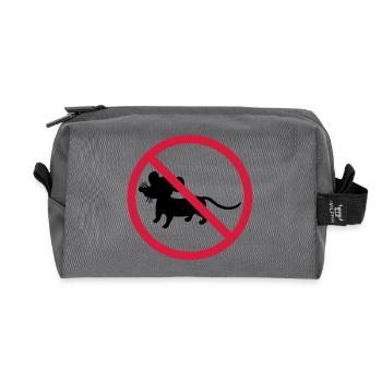 forbidden shield zone no mouse symbol maeuschen s - Recycled Toiletry Zip Bag - anthracite - Front