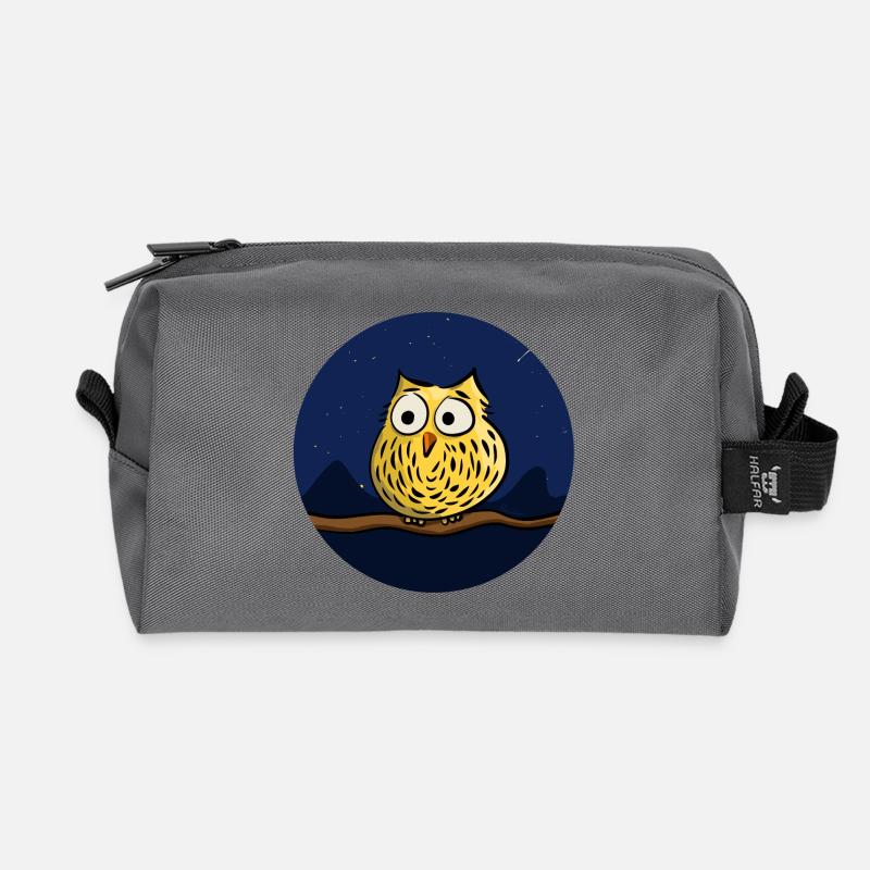 Cute owl at night - Recycelte Kulturtasche - Anthrazit