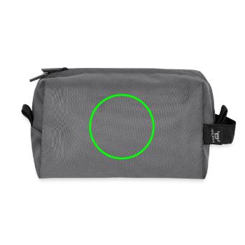 Circle ring shape icon green - Recycled Toiletry Zip Bag - anthracite - Front