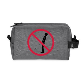 kein im stehen pinkeln verboten schild pissen klo - Recycelte Kulturtasche - Anthrazit - Vorne