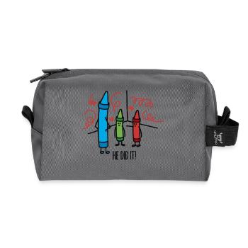 He did it - wasco crayons - Recycled Toiletry Zip Bag - anthracite - Front