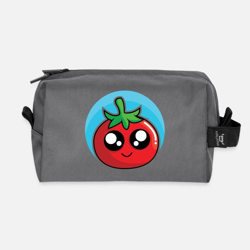 Fröhliche Tomate - Recycelte Kulturtasche - Anthrazit