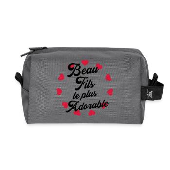 belle-fille / beau-fils / beau fils / belle fille - Trousse de toilette en tissu recyclé - anthracite - Devant