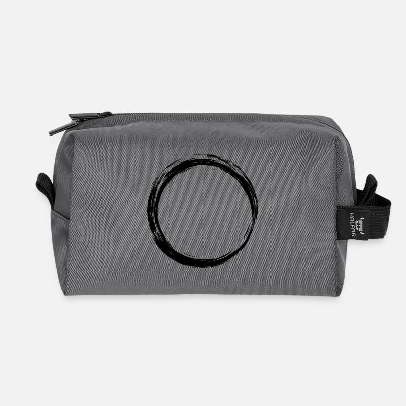 Kreis Symbol Design Schwarz - Recycelte Kulturtasche - Anthrazit