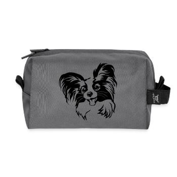 Papillon Kopf - Recycelte Kulturtasche - Anthrazit - Vorne