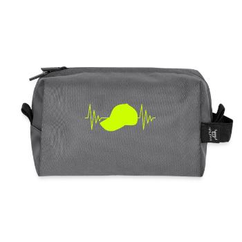 Cap heartbeat - Recycled Toiletry Zip Bag - anthracite - Front
