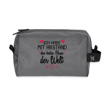 Ich habe mit Abstand den besten Mann der Welt - Recycelte Kulturtasche - Anthrazit - Vorne