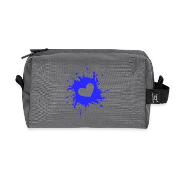 Herz Fleck Tinte Blau - Recycelte Kulturtasche - Anthrazit - Vorne