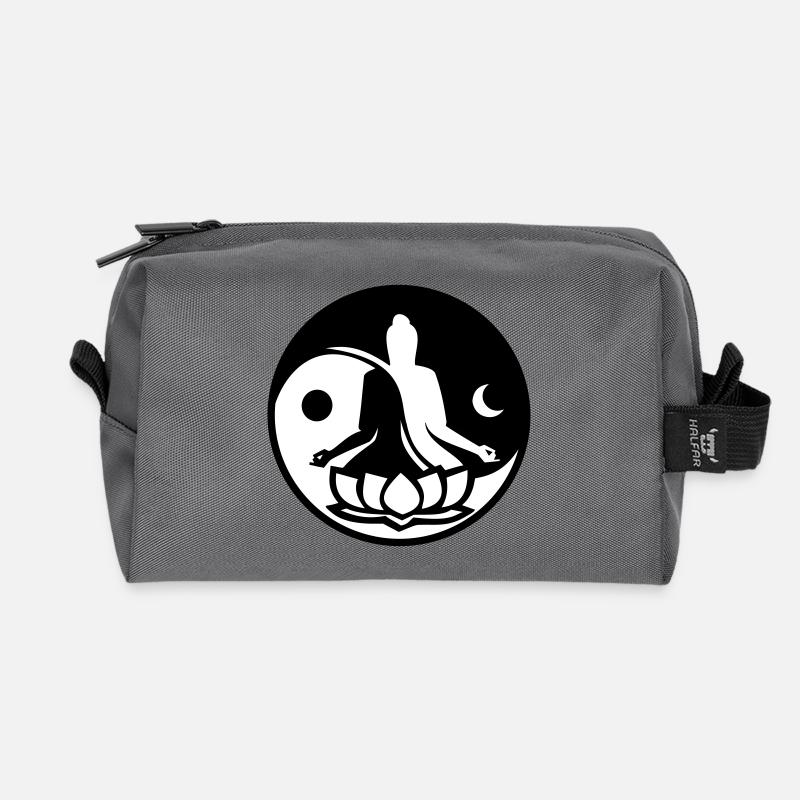 Yin and Yang - Recycled Toiletry Zip Bag - anthracite