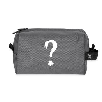 Question mark white - Recycled Toiletry Zip Bag - anthracite - Front