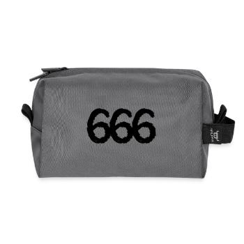 666 number symbol - Recycled Toiletry Zip Bag - anthracite - Front