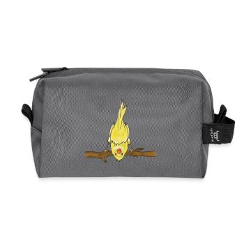 Niedlicher Vogel auf Ast Illustration - Recycelte Kulturtasche - Anthrazit - Vorne
