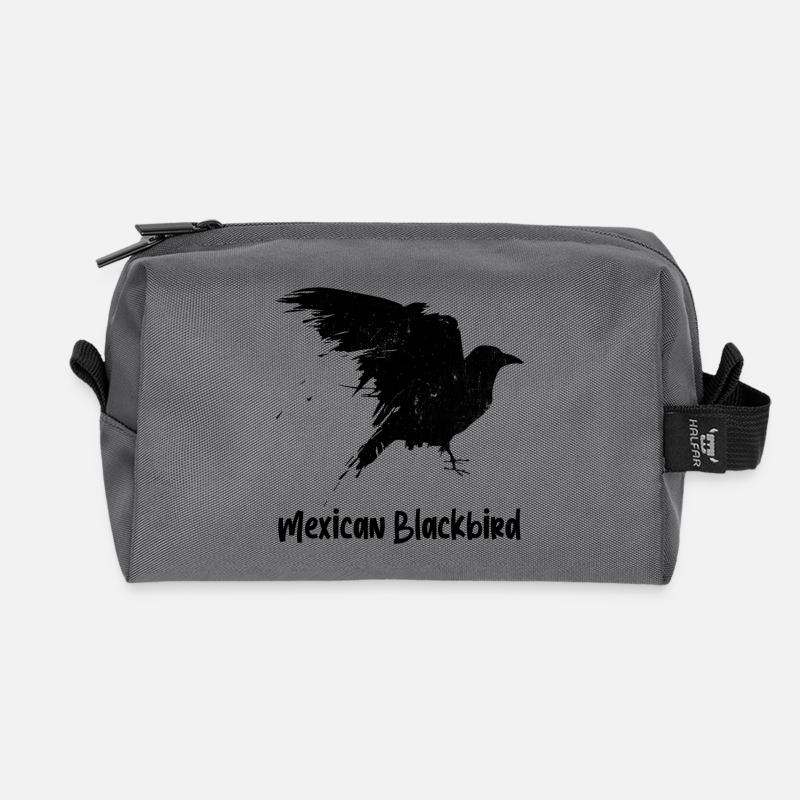 Mexican Blackbird - Rabe aus Mexiko - Recycelte Kulturtasche - Anthrazit