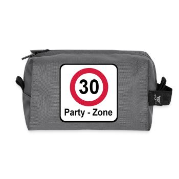 30.Geburtstag , Schild Party Zone (25) - Recycelte Kulturtasche - Anthrazit - Vorne