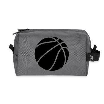 Basket-ball logo noir - Trousse de toilette en tissu recyclé - anthracite - Devant