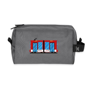 Tram tram train - Recycled Toiletry Zip Bag - anthracite - Front