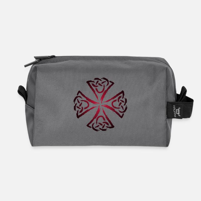 Keltische Symbole Stärke Mut - Recycelte Kulturtasche - Anthrazit