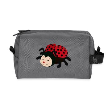 Douce petite coccinelle - Trousse de toilette en tissu recyclé - anthracite - Devant
