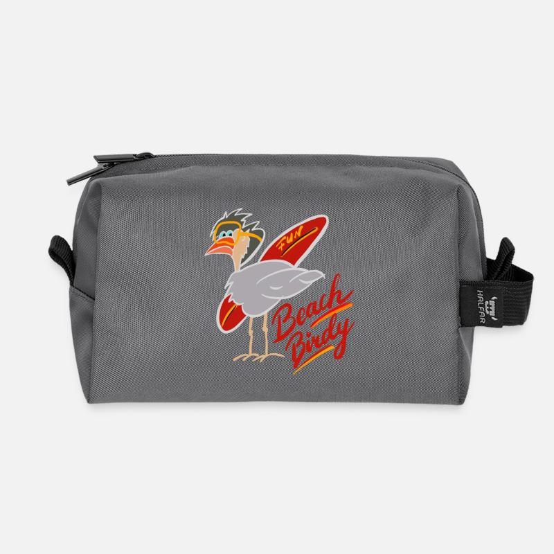 Lustiger Strandstorch mit Surfbrett - Recycelte Kulturtasche - Anthrazit