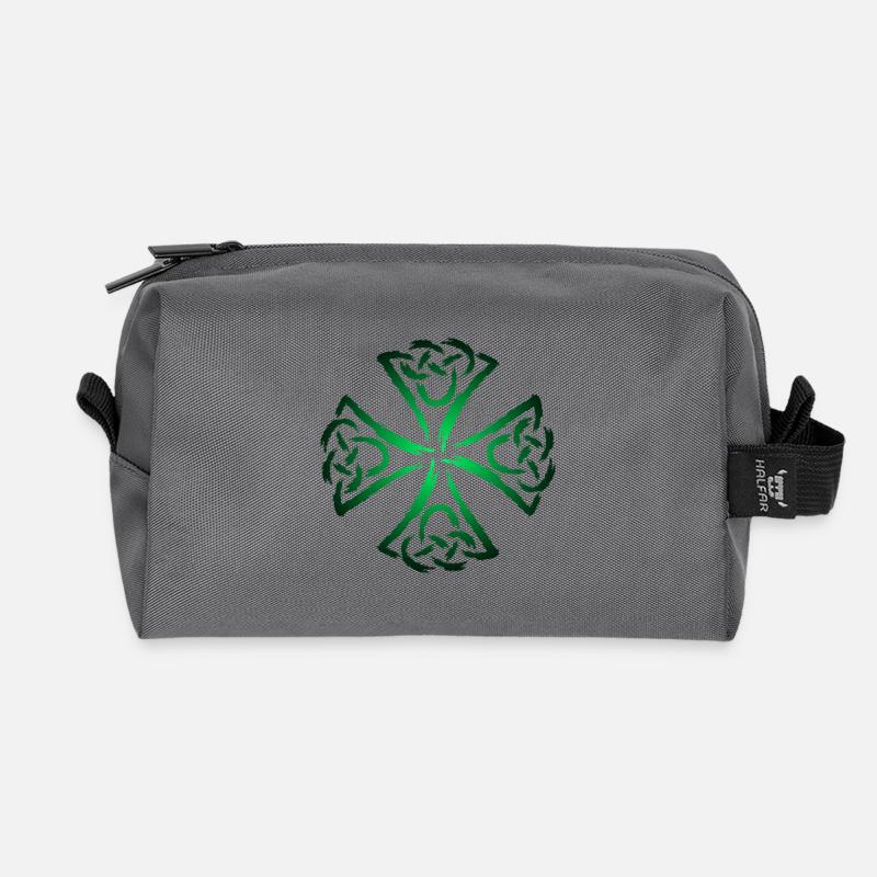 Keltische Symbole Stärke und Mut - Recycelte Kulturtasche - Anthrazit