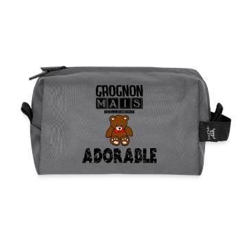 Grumpy But So Adorable Teddy Bear - Recycled Toiletry Zip Bag - anthracite - Front