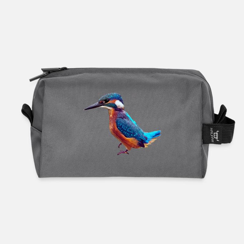 Eisvogel - Recycelte Kulturtasche - Anthrazit