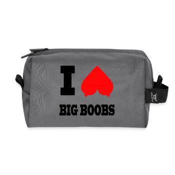 Heart Shape Geometric Pattern - Recycled Toiletry Zip Bag - anthracite - Front