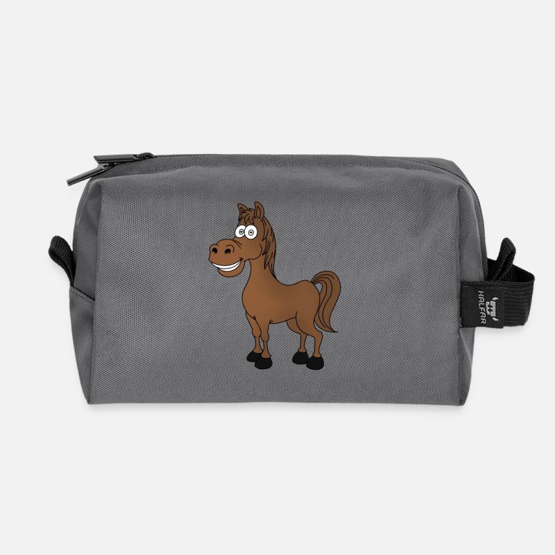 Lustiges Pferd - Recycelte Kulturtasche - Anthrazit