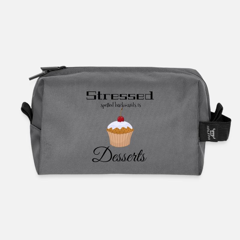 stressed spelled backwards is desserts - Recycelte Kulturtasche - Anthrazit