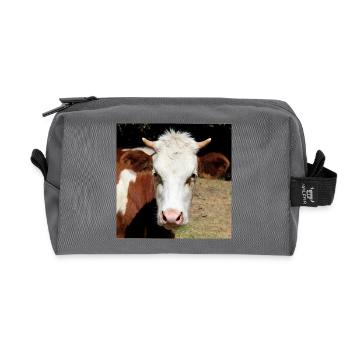 Cow Poster - Recycled Toiletry Zip Bag - anthracite - Front