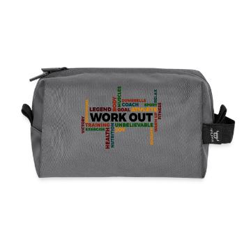 Séance d’entraînement motivation proverbe déclaration de remise en forme gym - Trousse de toilette en tissu recyclé - anthracite - Devant